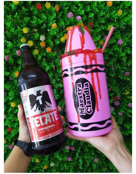 Maxi Crayola Botella Vaso Gigante Crayochela Halloween Psyco
