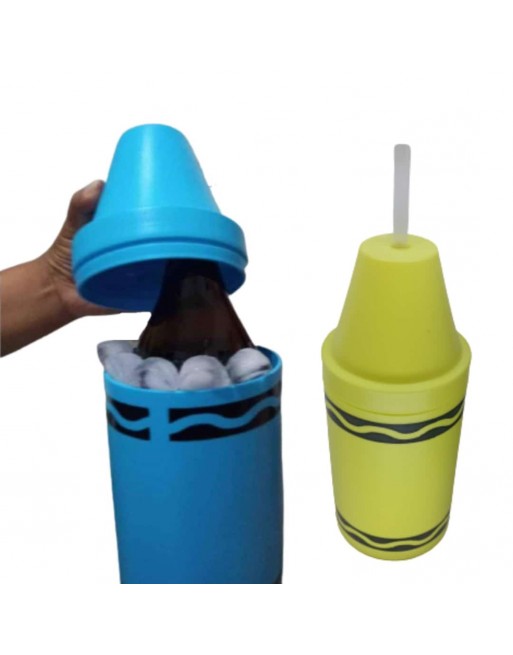 Maxi Crayola Botella Vaso Gigante Crayochela Halloween Psyco