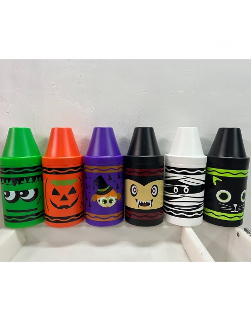 Maxi Crayola Botella Vaso Gigante Crayochela Halloween Psyco