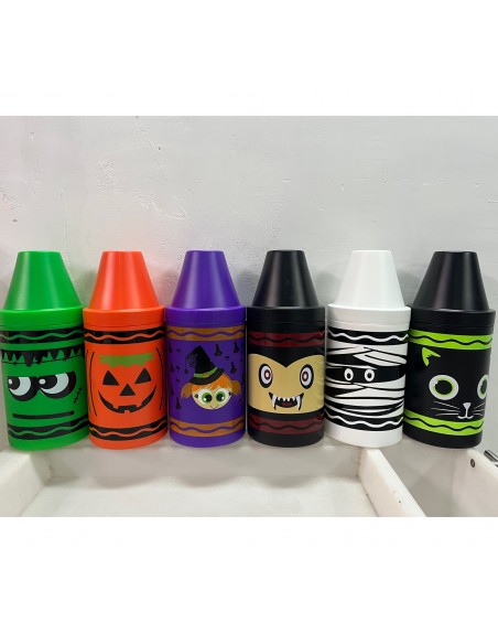 Maxi Crayola Botella Vaso Gigante Crayochela Halloween Psyco