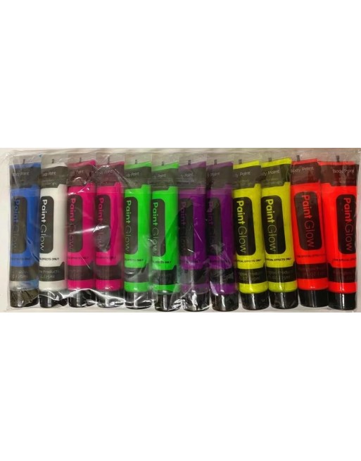 12 Tubos Pintura Luminosa Neon Cara Manos Batucada
