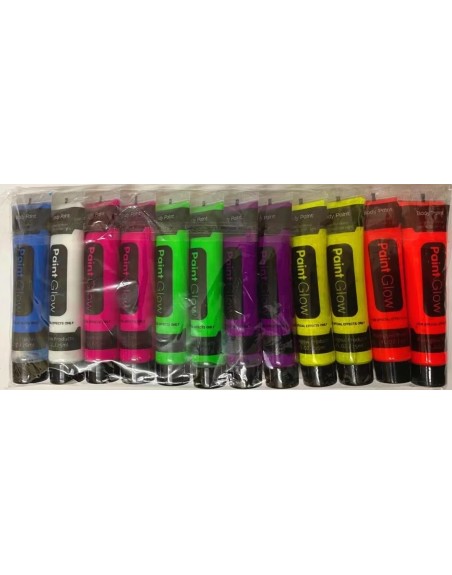12 Tubos Pintura Luminosa Neon Cara Manos Batucada