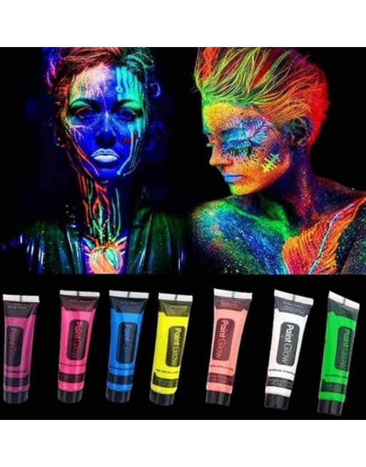 12 Tubos Pintura Luminosa Neon Cara Manos Batucada