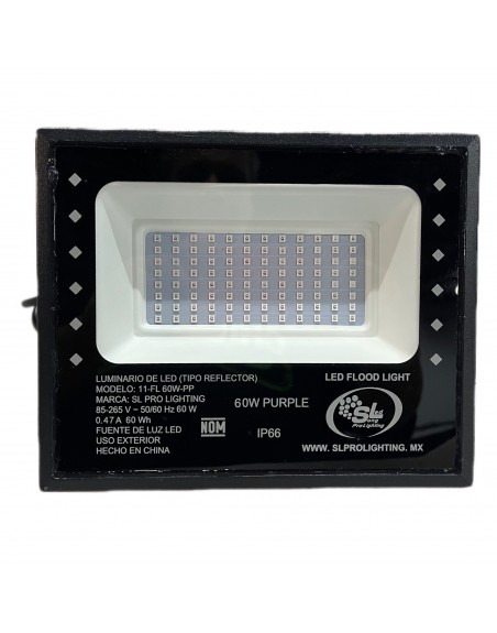 Reflector Flood Flat SMD 60w UV Luz Negra IP66