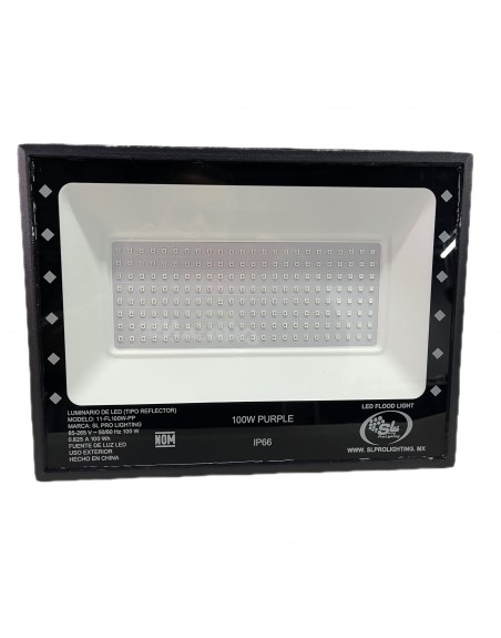 Reflector Flood Flat SMD 100w UV Luz Negra IP66