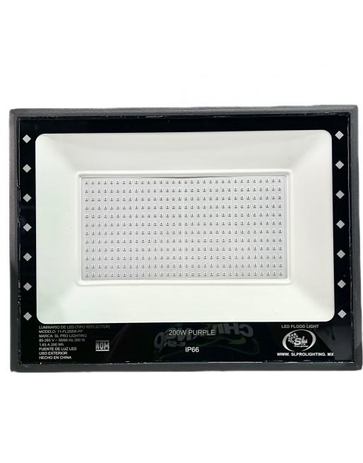 Reflector Flood Flat SMD 200w UV Luz Negra IP66