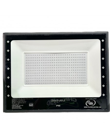 Reflector Flood Flat SMD 200w UV Luz Negra IP66