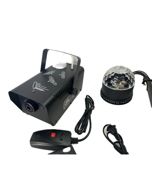 Set Maquina Humo 400W + Jelly Mini + Estrobo LED + Barra UV