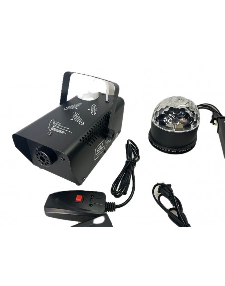 Set Maquina Humo 400W + Jelly Mini + Estrobo LED + Barra UV