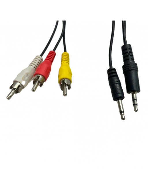 Cable para audio / video plug 3,5mm estereo plug 3,5mm mono a 3 RCA 1,80m