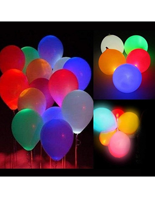 kit 60 globos Latex Lizo con luz Led