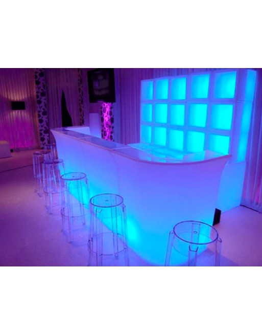 BARRAS BEBIDAS PREMIUM ILUMINADA CON HIELERA ILUMINADA