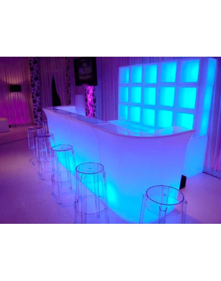 BARRAS BEBIDAS PREMIUM ILUMINADA CON HIELERA ILUMINADA