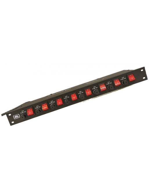 Barra Multicontacto Para 10 Aparatos fusible independie...