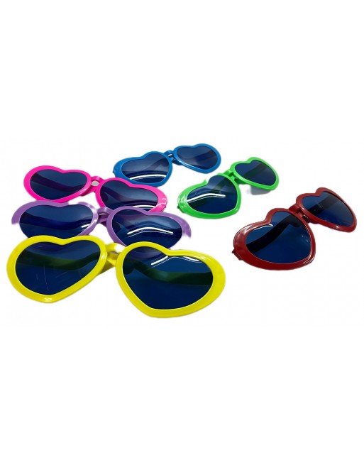 12 Lentes Gigantes corazon de Plastico para batucada