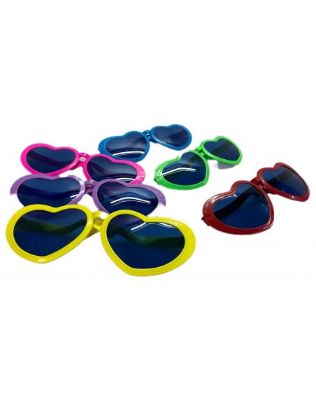 12 Lentes Gigantes corazon de Plastico para batucada