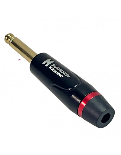 Plug 6.3 Mm Mono Metal Rojo Oro Harden