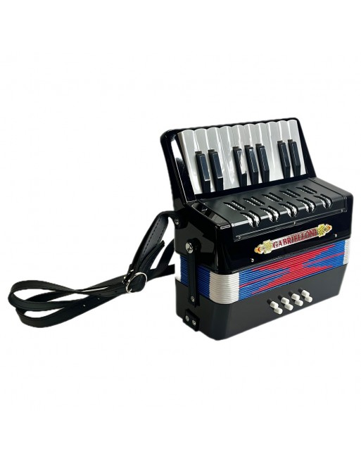 Acordeon Negro para niño Tamaño Medio 17 Teclas 8 Bajos