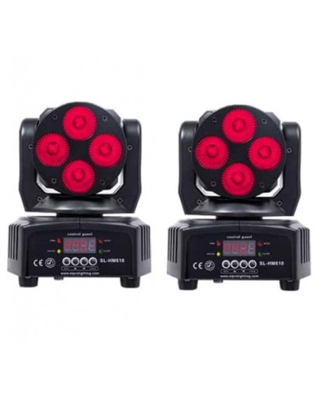 Kit 2 Cabezas Mini Wash 4X12 RGBWA+UV Con Maleta