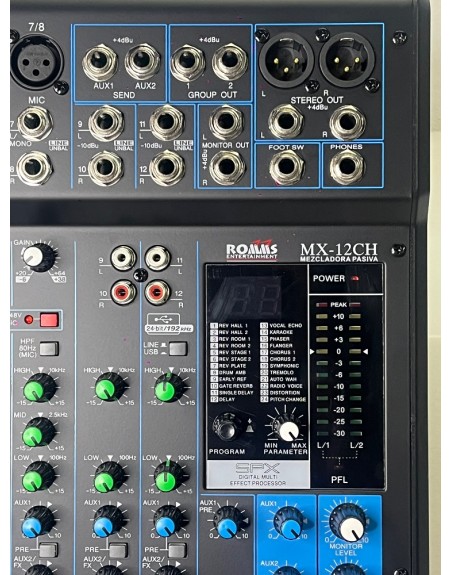 OFERTA Mezcladora estereo pasiva 12 canales con efectos