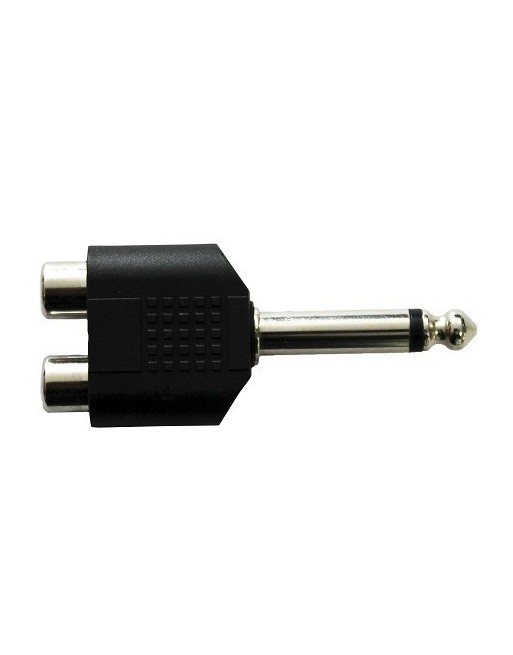 ADAPTADOR Y Doble Jack RCA a Plug 6.3 mm Monoaural