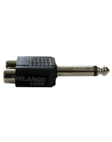 ADAPTADOR Y Doble Jack RCA a Plug 6.3 mm Monoaural