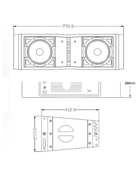 Bafle Arreglo Lineal 2 Altavoces De 10" + Driver De 3" 750W Rms