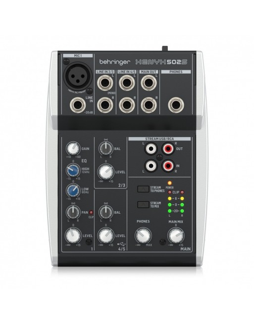 Mezcladora Behringer 502s pasiva Analógico Interfaz USB Para Streaming