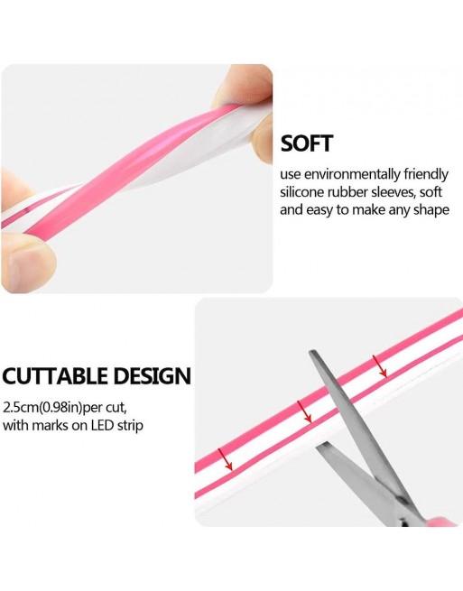 Rollo Led Neon Flex Rosa 5Mt 120Led 12v