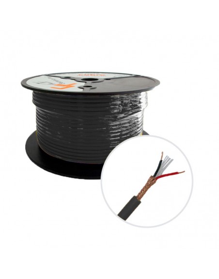 Cable Negro Para Micrófono Cal. 2 X 24 Uso Rudo