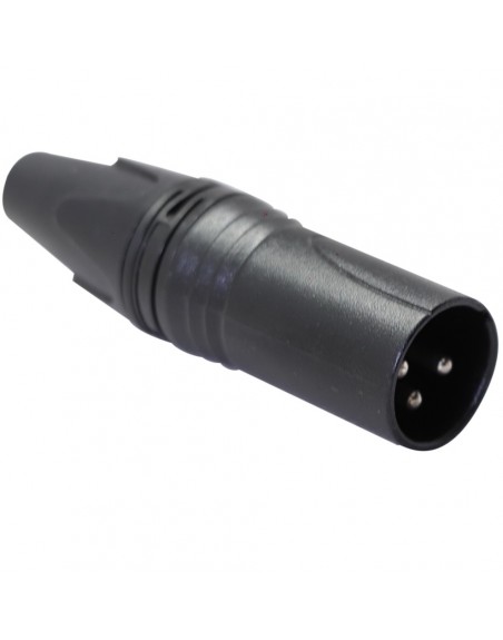 Plug Tipo Canon 3 Pin Negro Con Seguro PL-148BK