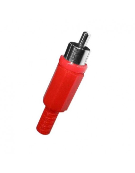 Conector Plug RCA Macho para Soldar Metálico Rojo Azul