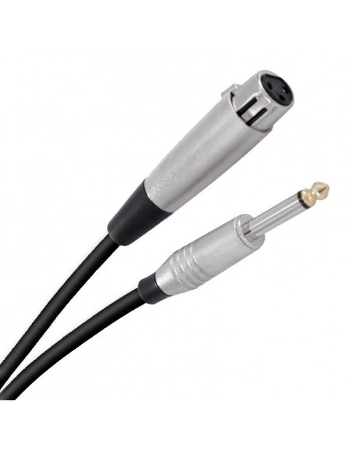 Cable Extension De Audio Profesional XLR A TS 6,3mm De 6 Metros