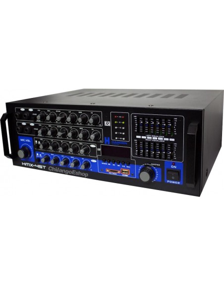 MEZCLADORA CON AMPLIFICACION 4 CANALES USB SD BLUETOOTH