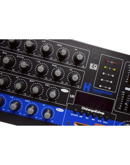 MEZCLADORA CON AMPLIFICACION 4 CANALES USB SD BLUETOOTH