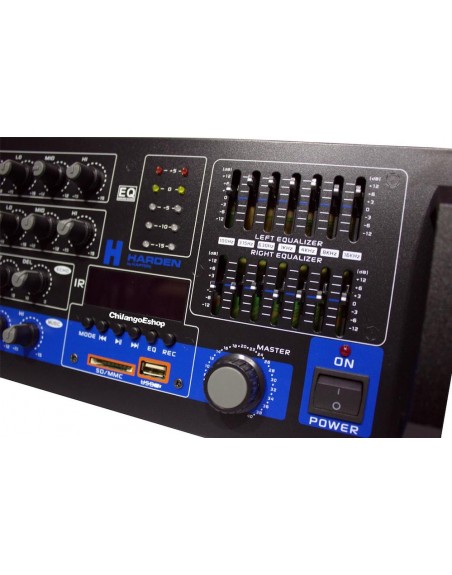 MEZCLADORA CON AMPLIFICACION 4 CANALES USB SD BLUETOOTH