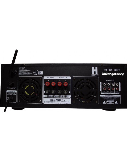 MEZCLADORA CON AMPLIFICACION 4 CANALES USB SD BLUETOOTH