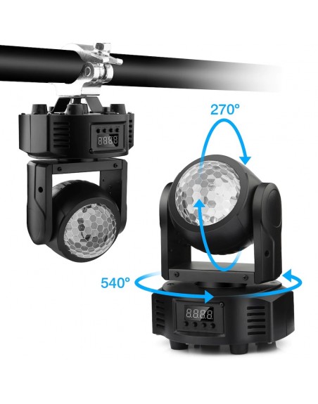 Mini Cabeza Robotica Cristalball + Laser Multipuntos + Estrobo