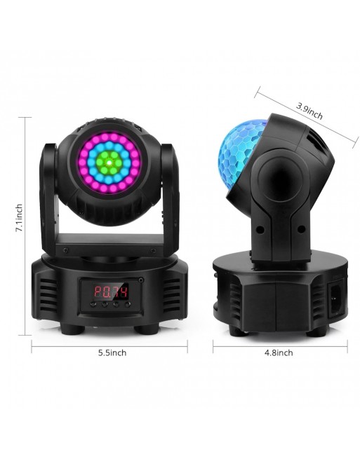 Mini Cabeza Robotica Cristalball + Laser Multipuntos + Estrobo