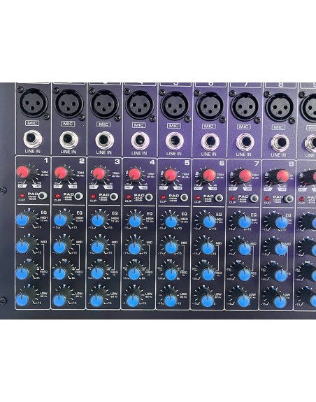 Mezcladora Amplificada 16 Canales Usb Bluetooth Efectos Kmx-Ts16