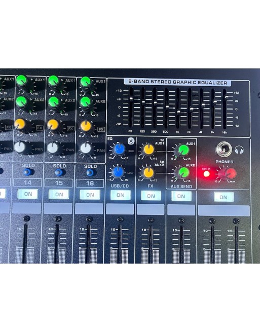 Mezcladora Amplificada 16 Canales Usb Bluetooth Efectos Kmx-Ts16