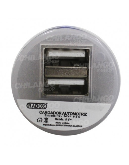 Adaptador De Alimentacion AUTOMOTRIZ DOBLE Usb BLANCO