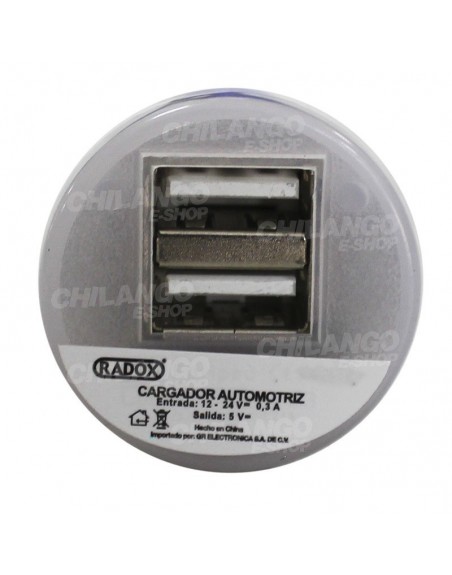 Adaptador De Alimentacion AUTOMOTRIZ DOBLE Usb BLANCO