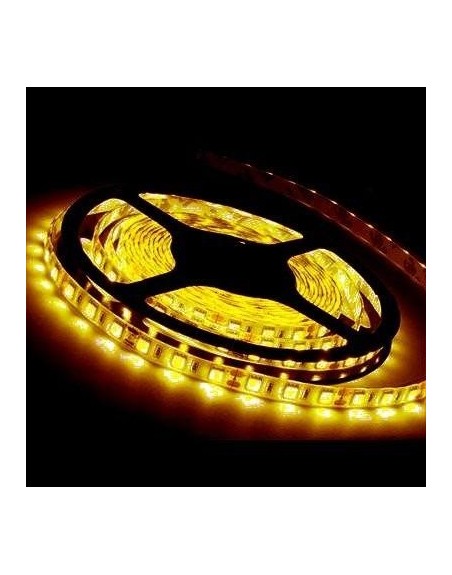 KIT CINTA TIRA EN ROLLO LEDS 5050 IP65 BLANCO CALIDO + FUENTE