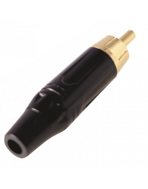 Conector Plug RCA Metal Negro Dorado Negro