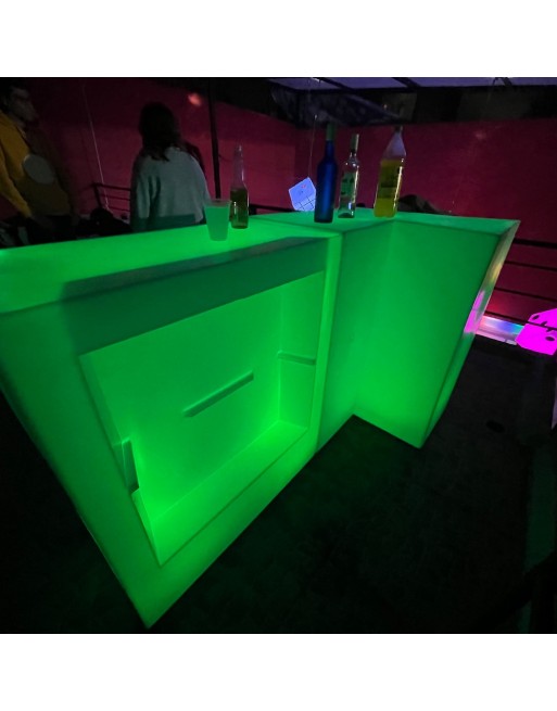 BARRAS BEBIDAS PREMIUM ILUMINADA CON HIELERA ILUMINADA