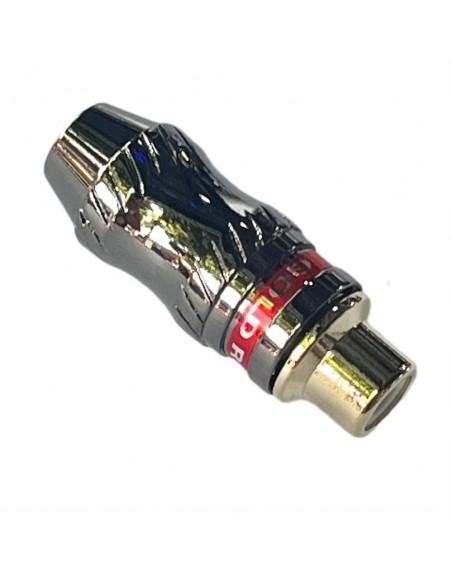 Conector Jack RCA Metalico Punta Dorada Rojo