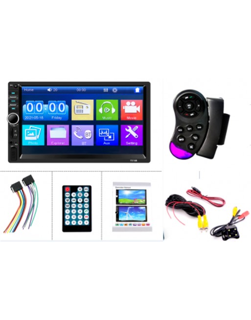 Auto Estereo Pantalla USB Bluetooth FM dobleDin Universal mp5-7018