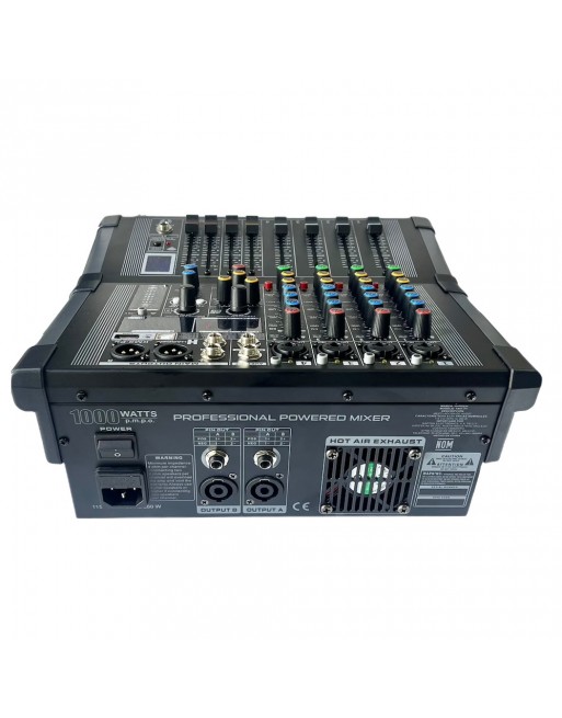 Mezcladora Amplificada Estereo 4 Canales Usb Bluetooth ...