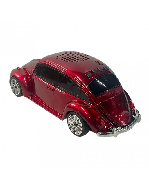 Bocina Recargable Bluetooth USB SD AUX tipo VW Bocho rojo